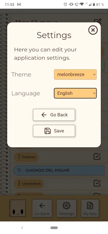 Captura de pantalla del proyecto